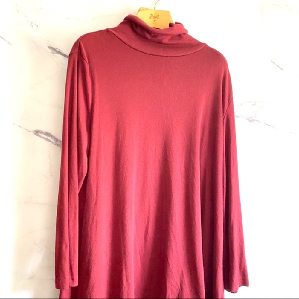 CENY Red Long Sleeve Turtleneck Tunic Top XL